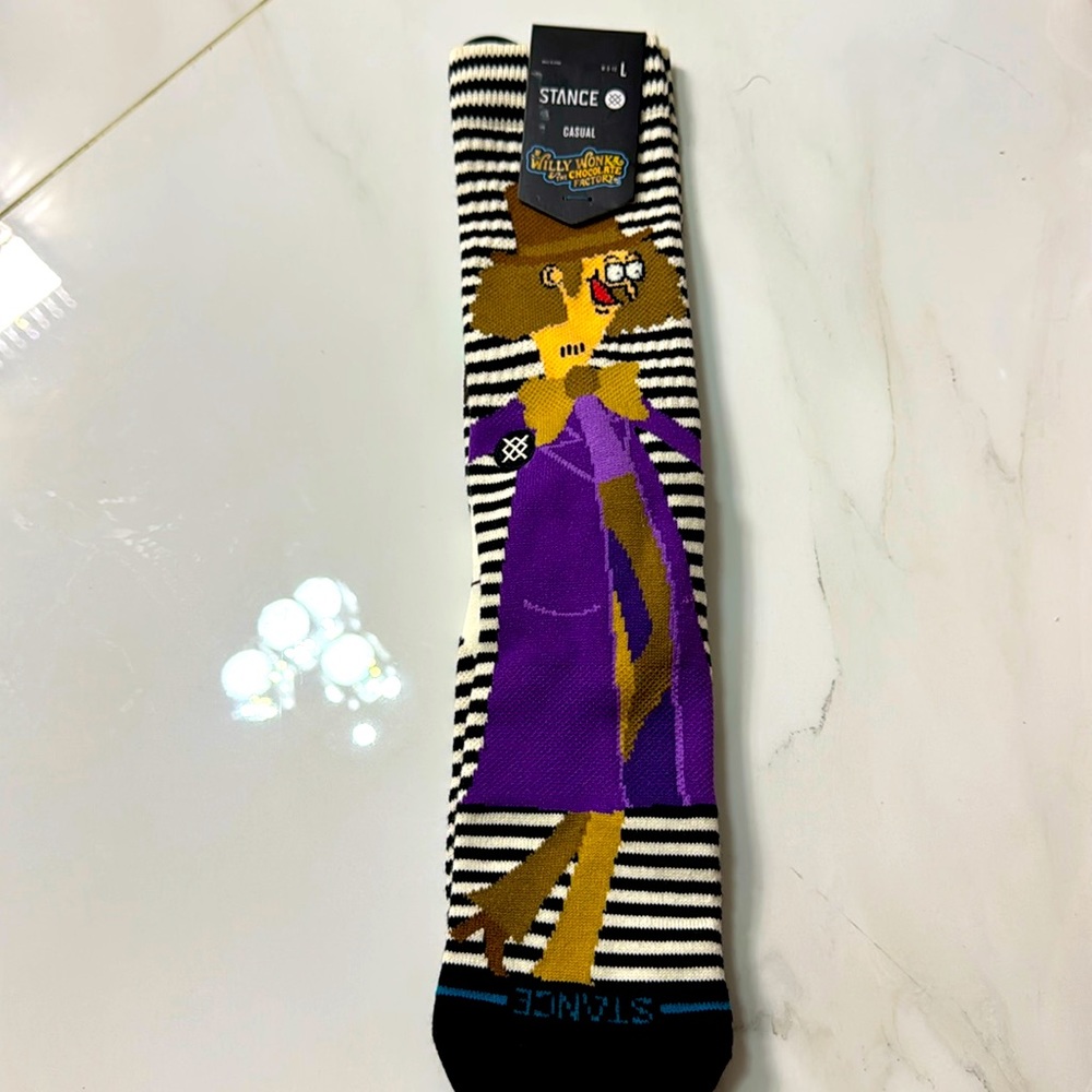 BNWT/Stance casual men large socks Willy wonka the chocolate factory